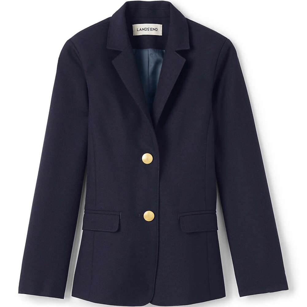 Lands' End Girls Hopsack Blazer, Deep Navy, NWT
